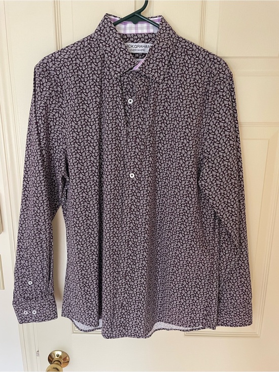 Nick Graham Other - Nick Graham Men's Purple Micro-Print Dress Shirt